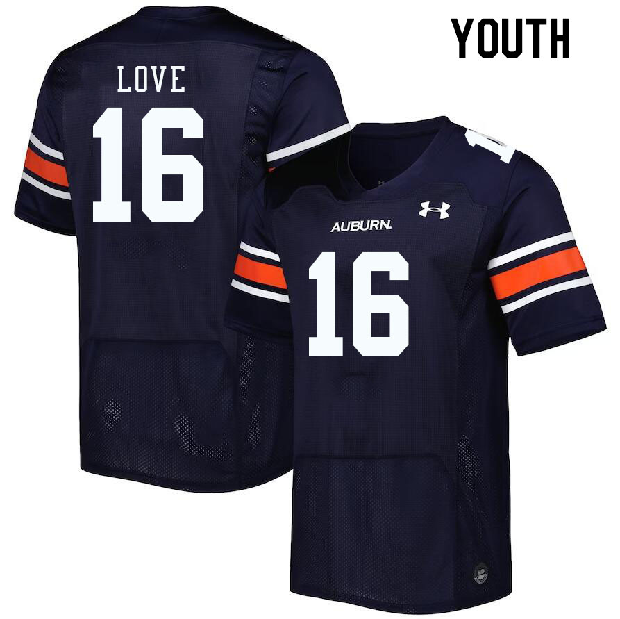 Youth #16 Terrance Love Auburn Tigers College Football Jerseys Stitched Sale-Navy